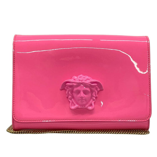 Versace Shoulder Bag Medusa Pink Chain Removable Strap Leather