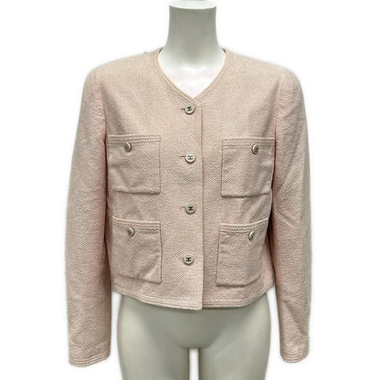 Chanel Jacket Light Pink Tweed Cotton