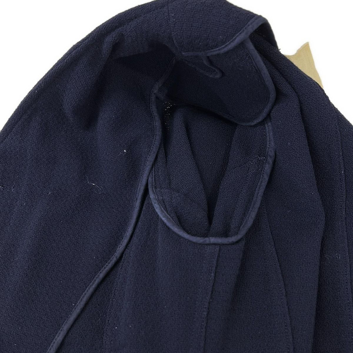 Chanel Jacket 34 S Navy Long Length Shoulder Pad Wool — view 8