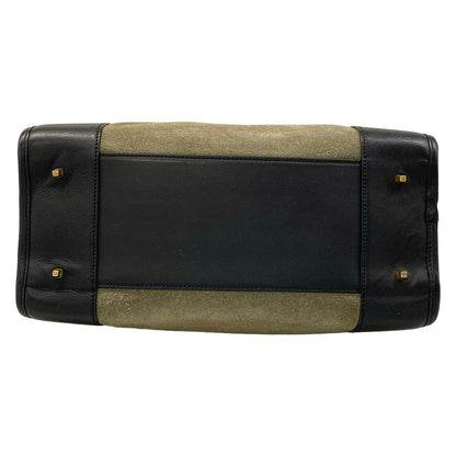 Loewe Handbag Amazona Khaki Gray Black Leather — view 5