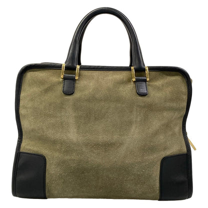 Loewe Handbag Amazona Khaki Gray Black Leather — view 3