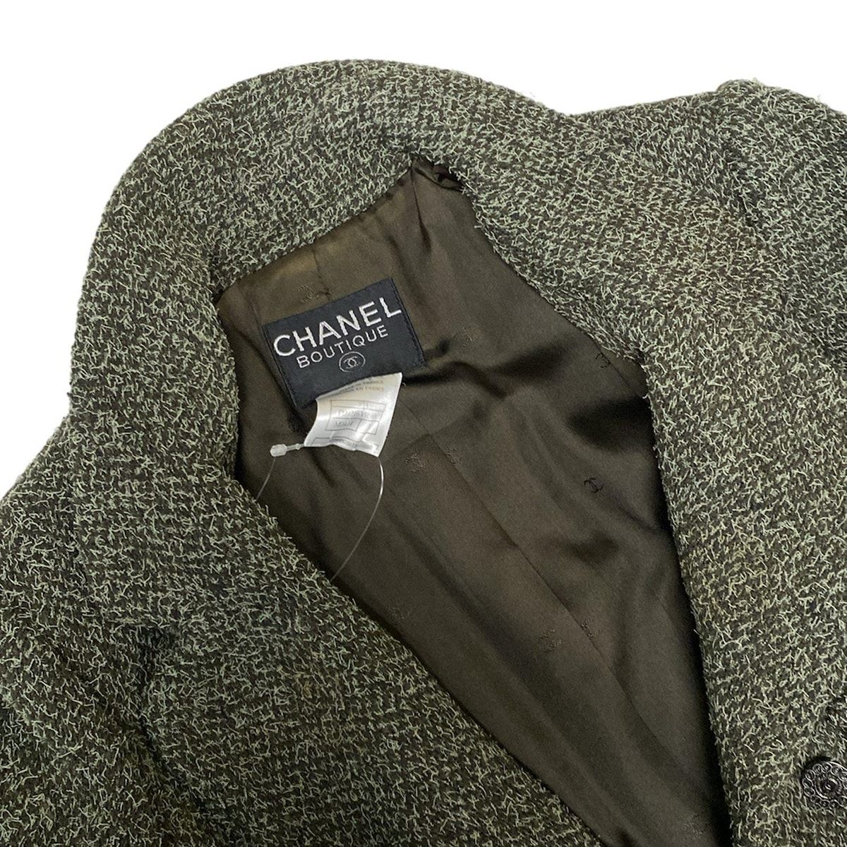Chanel Jacket 36 S Khaki Long Sleeve Autumn Winter Wool — view 7