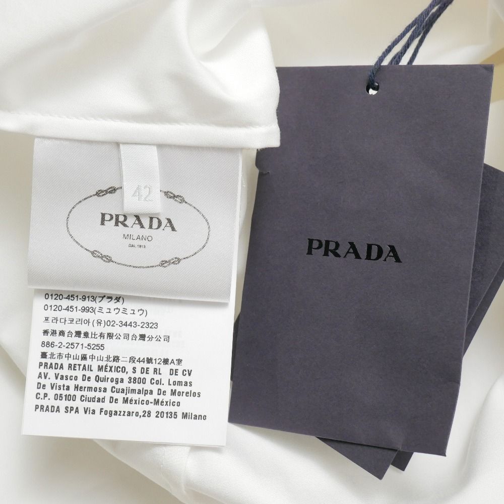 Prada Long Sleeve Shirt 42 Dress White — view 6
