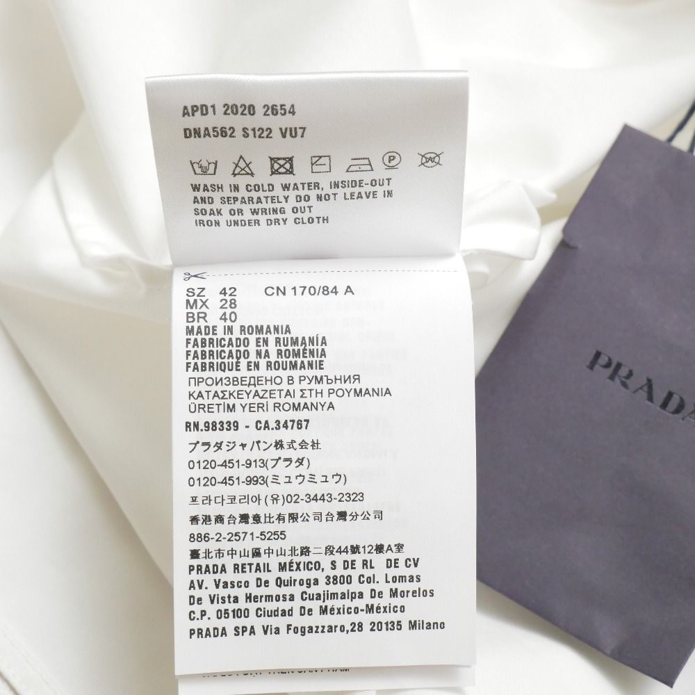 Prada Long Sleeve Shirt 42 Dress White — view 7