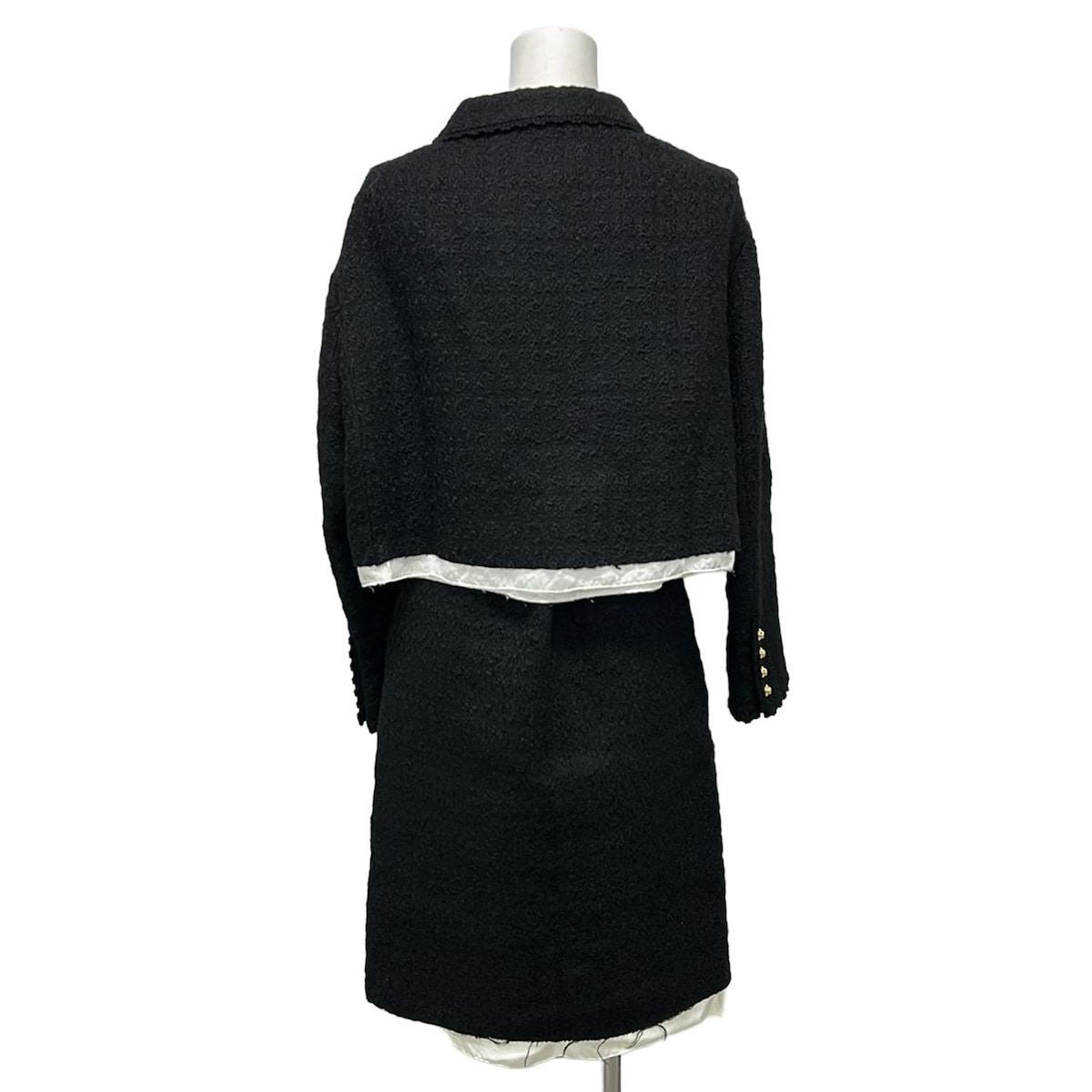 Miu Miu Skirt Suit Black White Wool — view 2