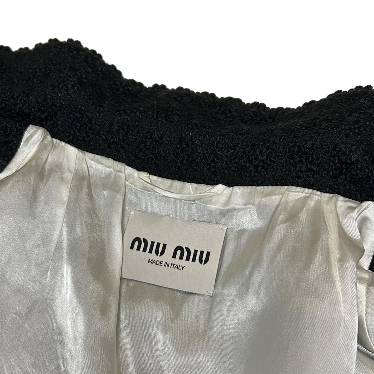 Miu Miu Skirt Suit Black White Wool — view 8