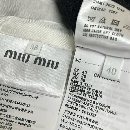 Miu Miu Skirt Suit Black White Wool — view 5