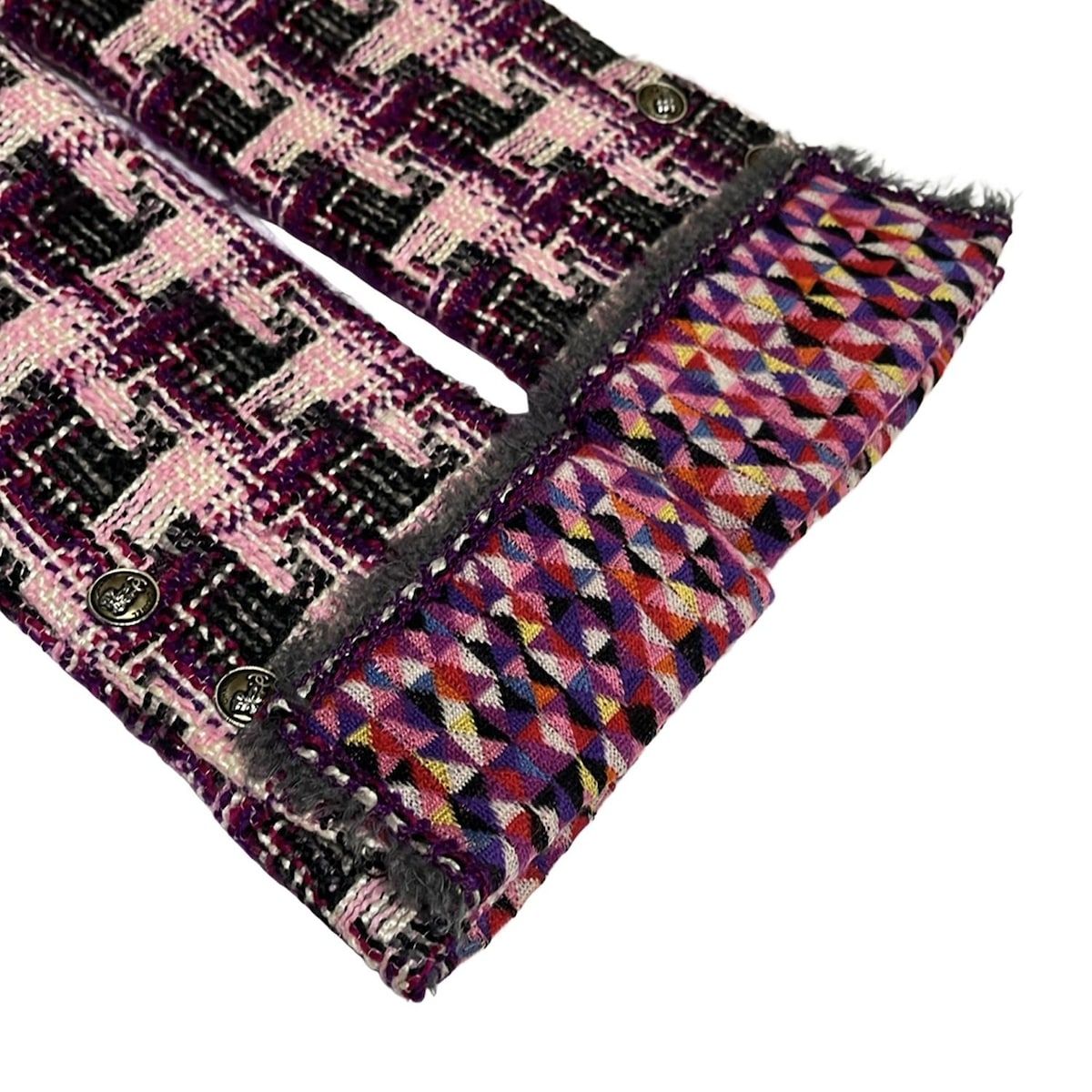 Chanel Jacket 36 S Light Pink Purple Multi Tweed Cotton — view 5