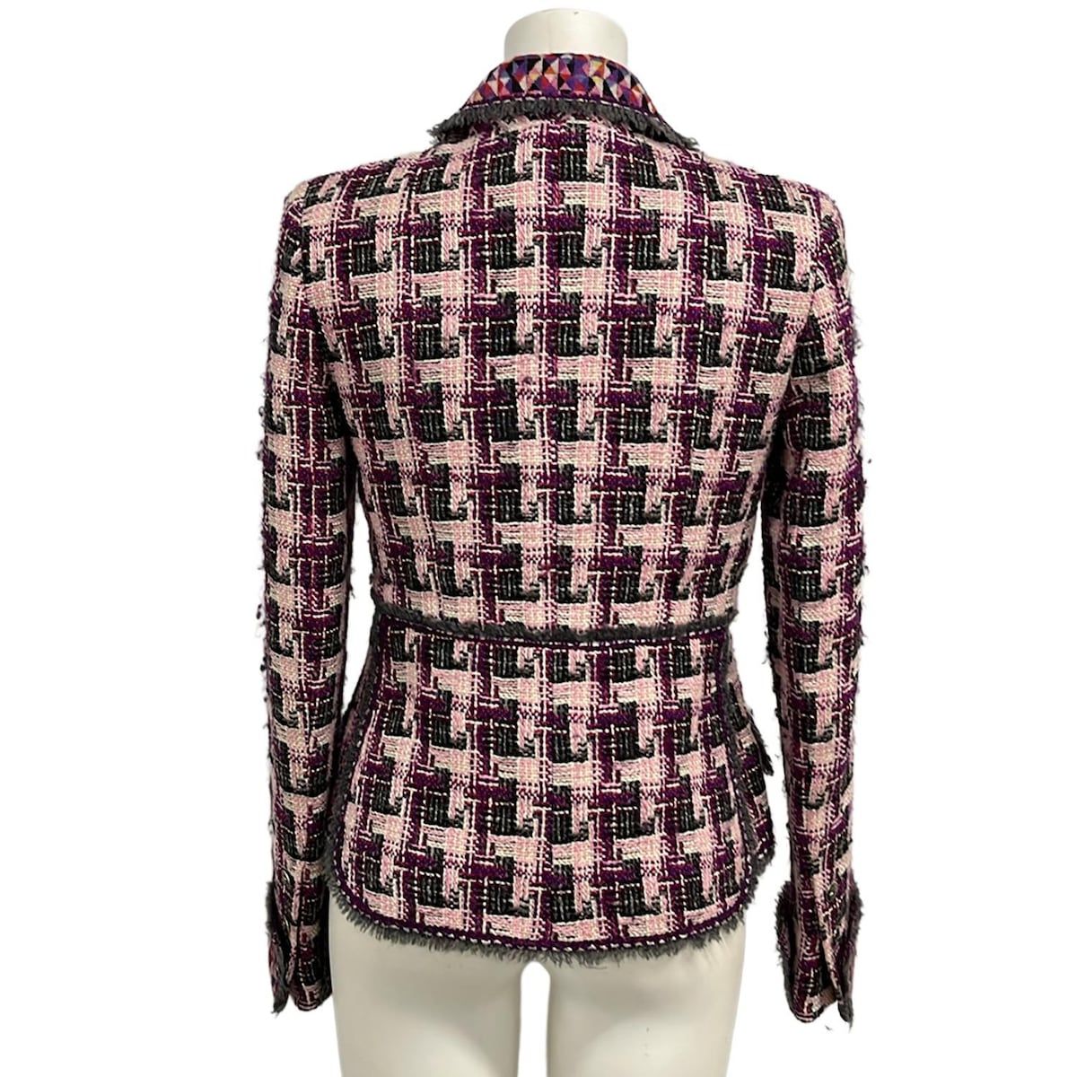 Chanel Jacket 36 S Light Pink Purple Multi Tweed Cotton — view 2