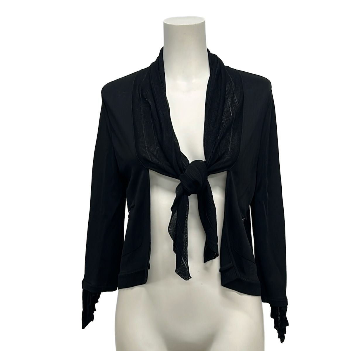 Chanel Cardigan 38 M Black Long Sleeve