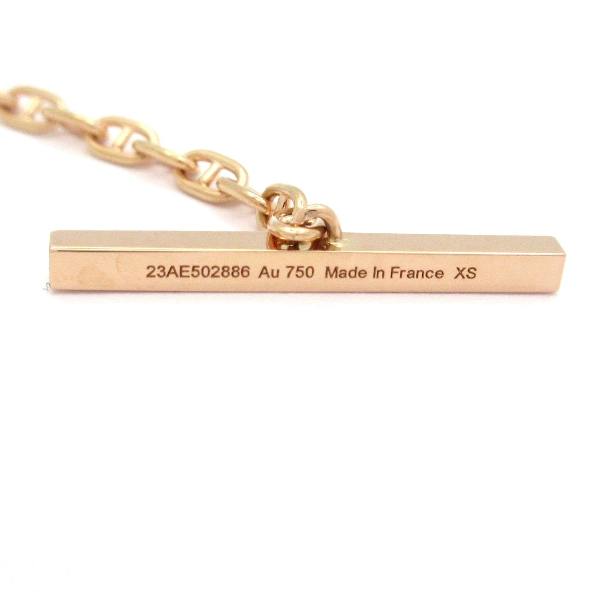 Hermes Bracelet Chaine D'ancre Contour 18k Pink Gold Diamond 0.16 XS — view 6