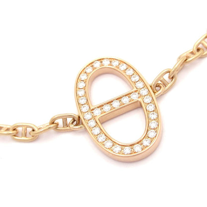 Hermes Bracelet Chaine D'ancre Contour 18k Pink Gold Diamond 0.16 XS — view 2
