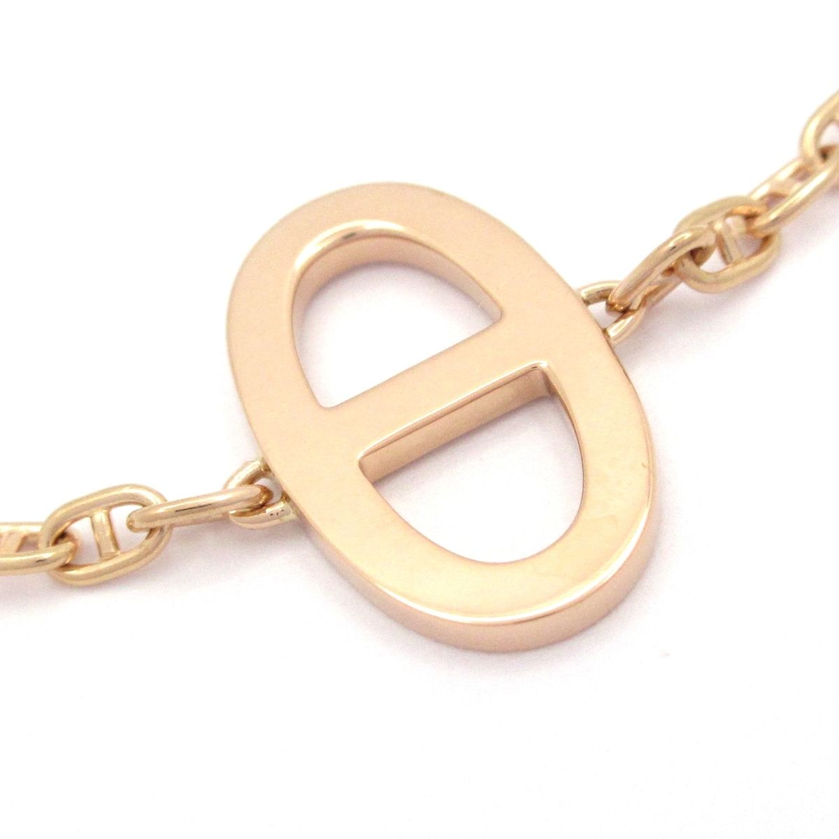 Hermes Bracelet Chaine D'ancre Contour 18k Pink Gold Diamond 0.16 XS — view 3