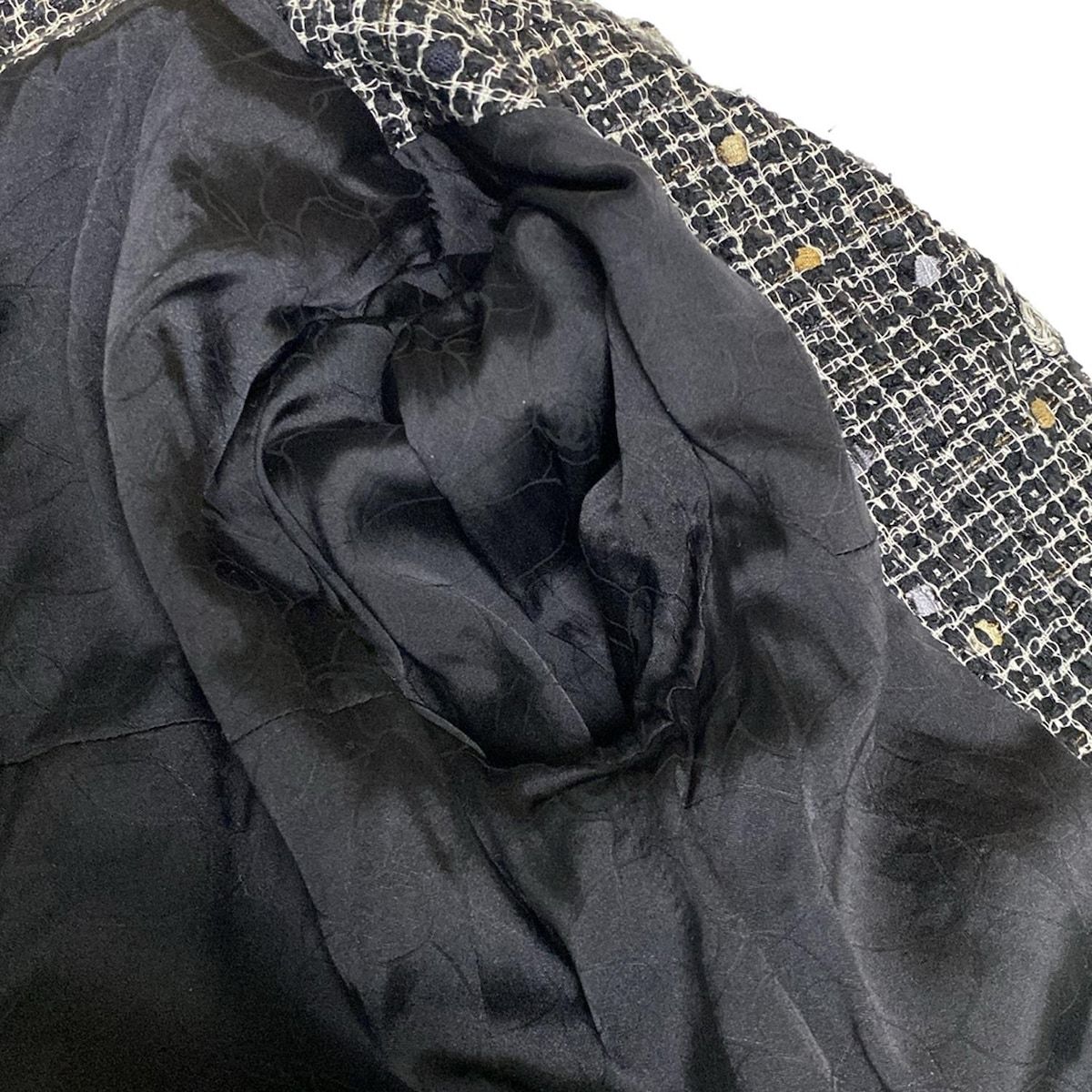 Chanel Jacket 36 S Black Ivory Tweed Cotton — view 8