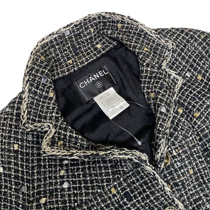 Chanel Jacket 36 S Black Ivory Tweed Cotton — view 7