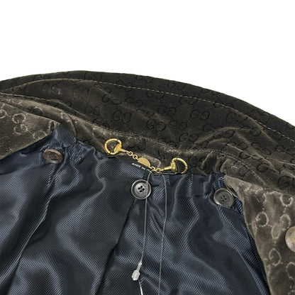 Gucci Coat 40 M Dark Brown GG Velvet Era Cotton — view 7
