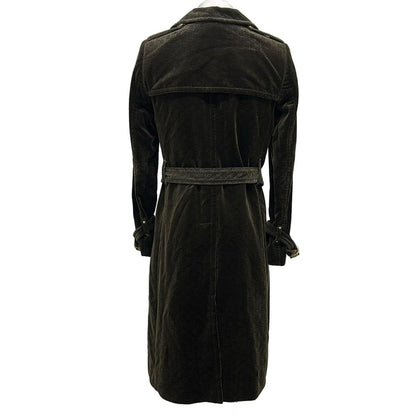 Gucci Coat 40 M Dark Brown GG Velvet Era Cotton — view 2