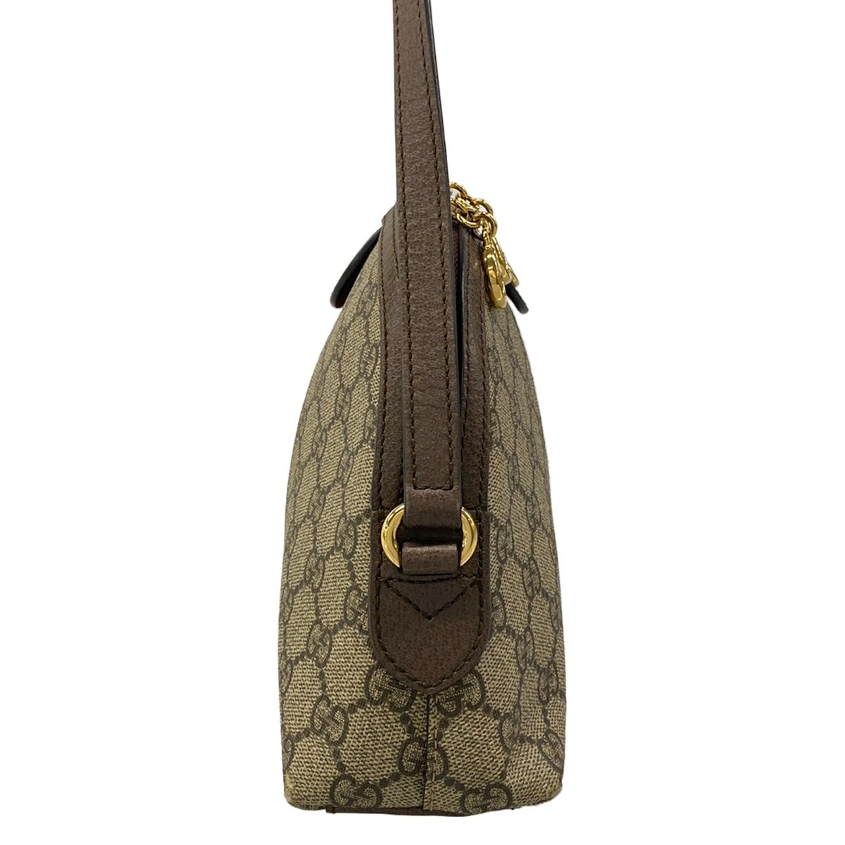 Gucci Shoulder Bag Ophidia Dark Brown Beige Multi Leather — view 2