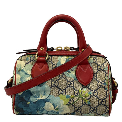 Gucci Handbag GG Blue Mus Ivory Red Multi Leather