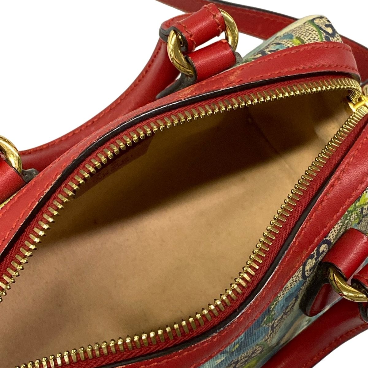 Gucci Handbag GG Blue Mus Ivory Red Multi Leather — view 7