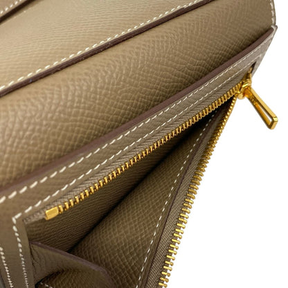 Hermes Trifold Wallet Bearn Combination Etoupe Gold — view 4