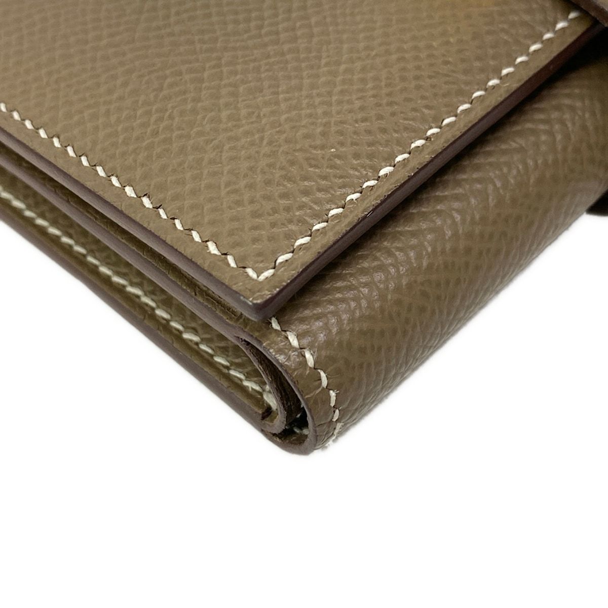 Hermes Trifold Wallet Bearn Combination Etoupe Gold — view 6