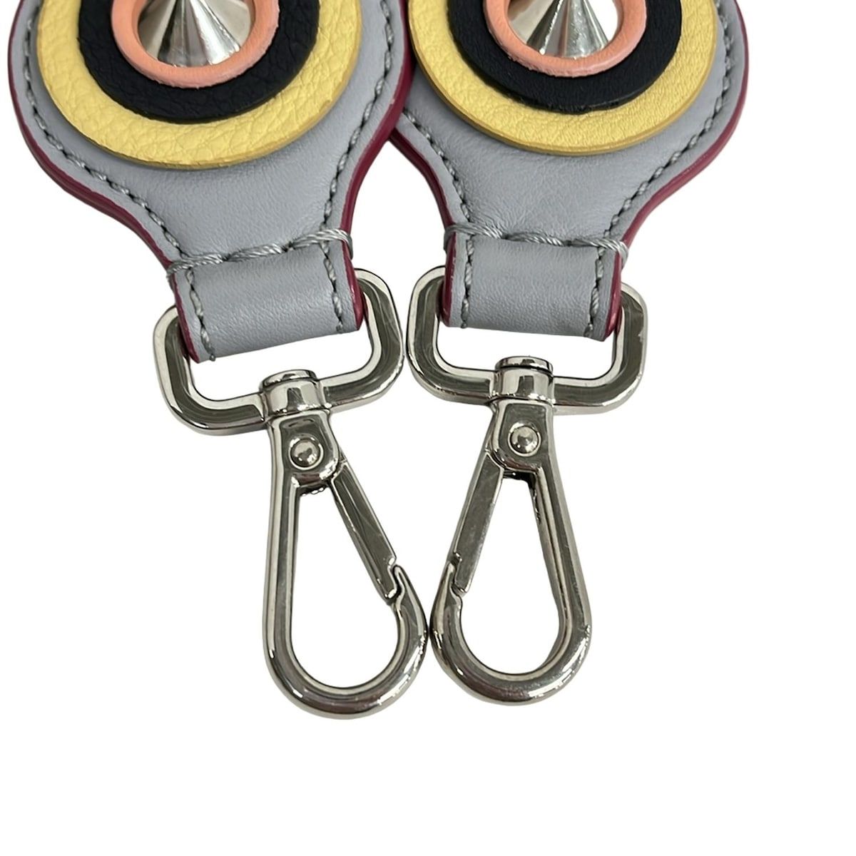 Fendi Shoulder Gray Yellow Multi Studs Leather — view 4