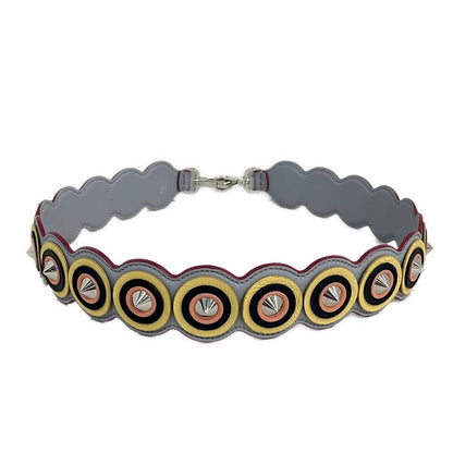 Fendi Shoulder Gray Yellow Multi Studs Leather — view 2