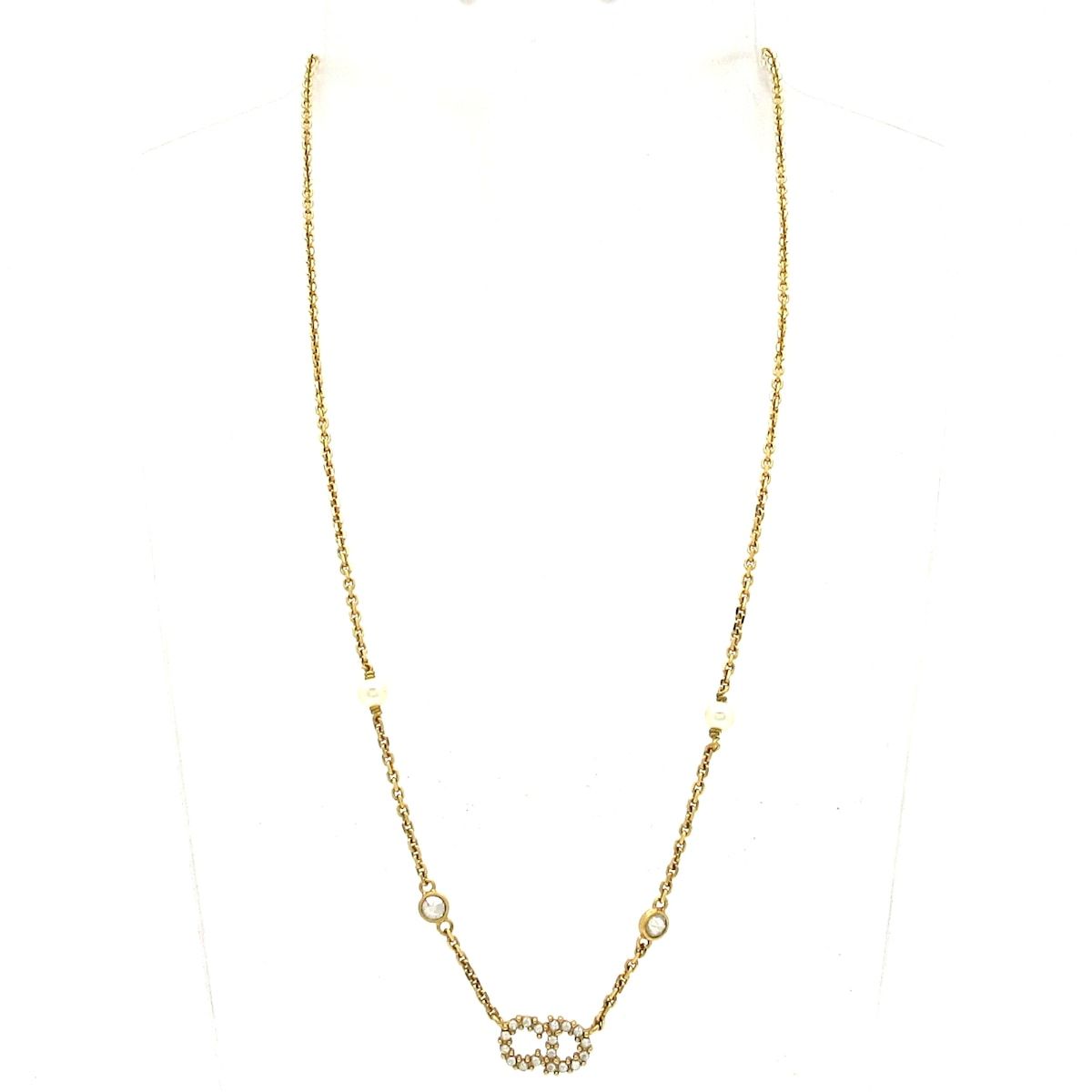 Dior Necklace Clair de Lune Gold CD Logo — view 2