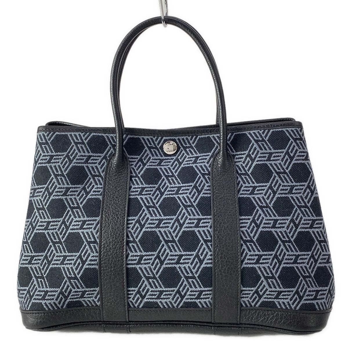 Hermes Tote Garden Party TPM Black Gray Leather — view 3
