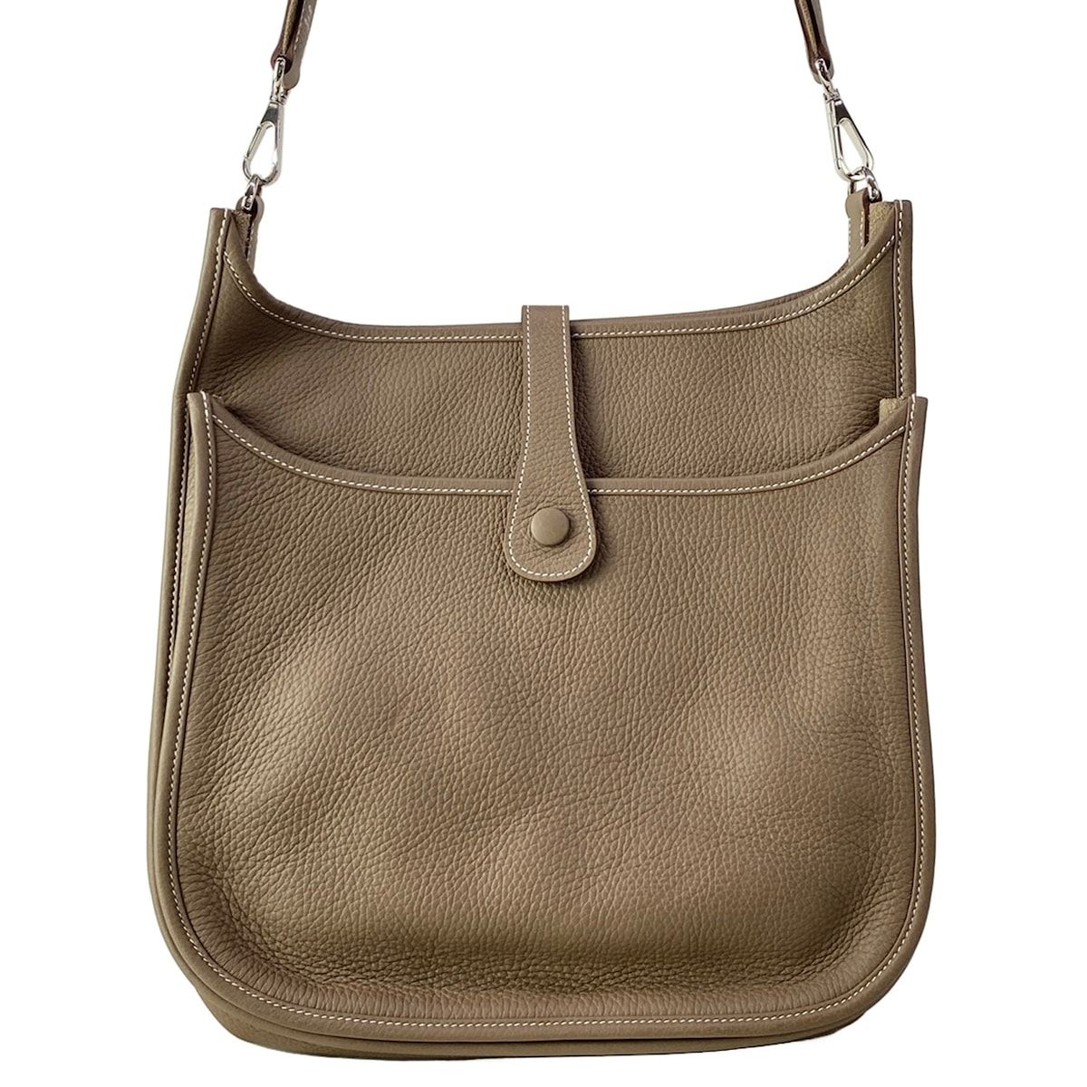 Hermes Shoulder Bag Evelyne 3 III GM Etoupe Silver — view 3