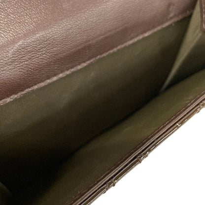 Dior Trifold Wallet Lady Lotus Dark Brown Cannage Stitch Leather Handbag — view 5