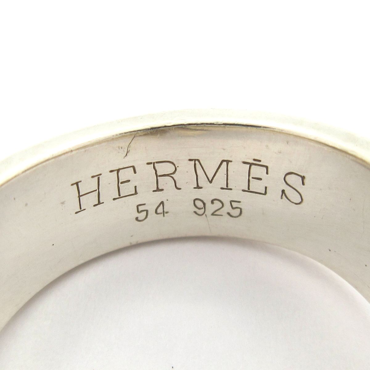 Hermes Ring 54 Russet Silver Ribbon — view 5