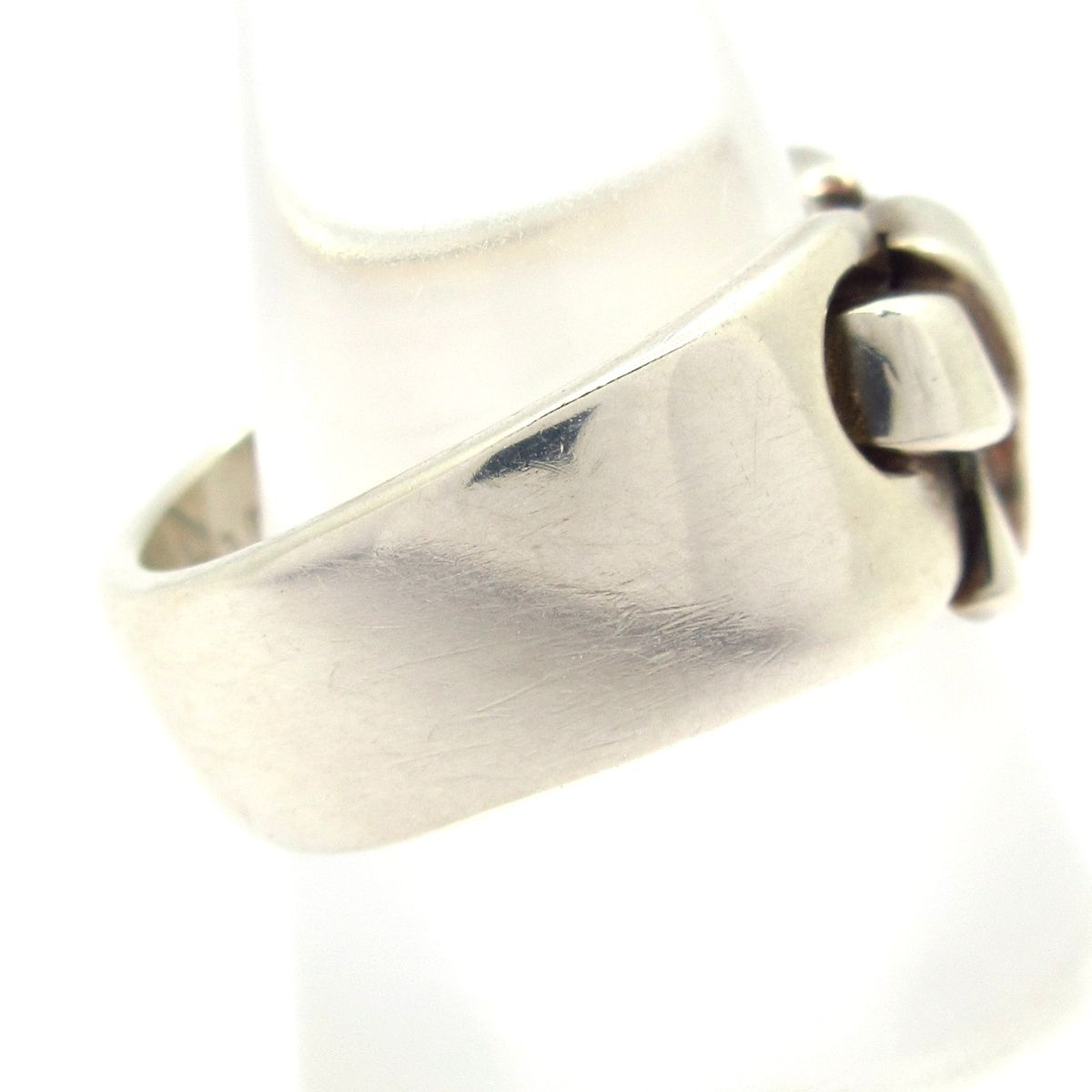Hermes Ring 54 Russet Silver Ribbon — view 2