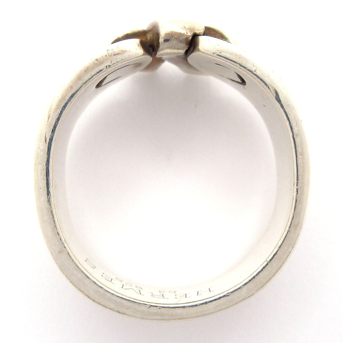Hermes Ring 54 Russet Silver Ribbon — view 4
