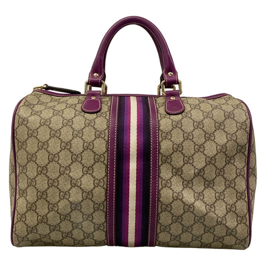 Gucci Handbag GG Plus Supreme Dark Brown Beige Purple Limited Edition Mini