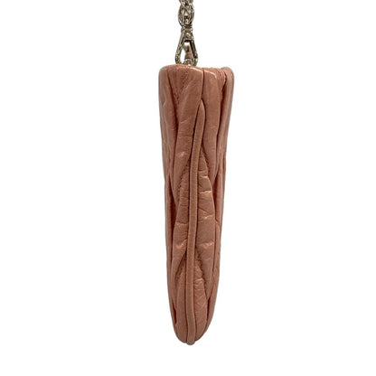 Miu Miu Shoulder Bag Matelasse Pink Beige Chain Leather — view 2