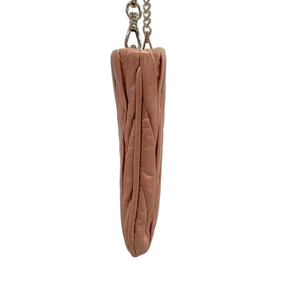 Miu Miu Shoulder Bag Matelasse Pink Beige Chain Leather — view 4