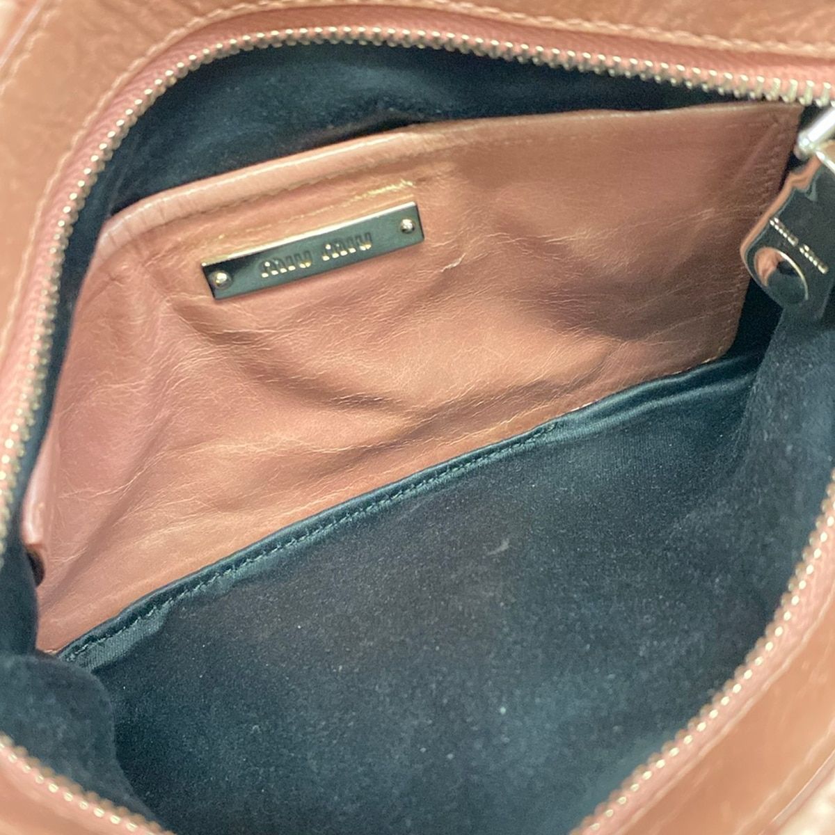 Miu Miu Shoulder Bag Matelasse Pink Beige Chain Leather — view 7