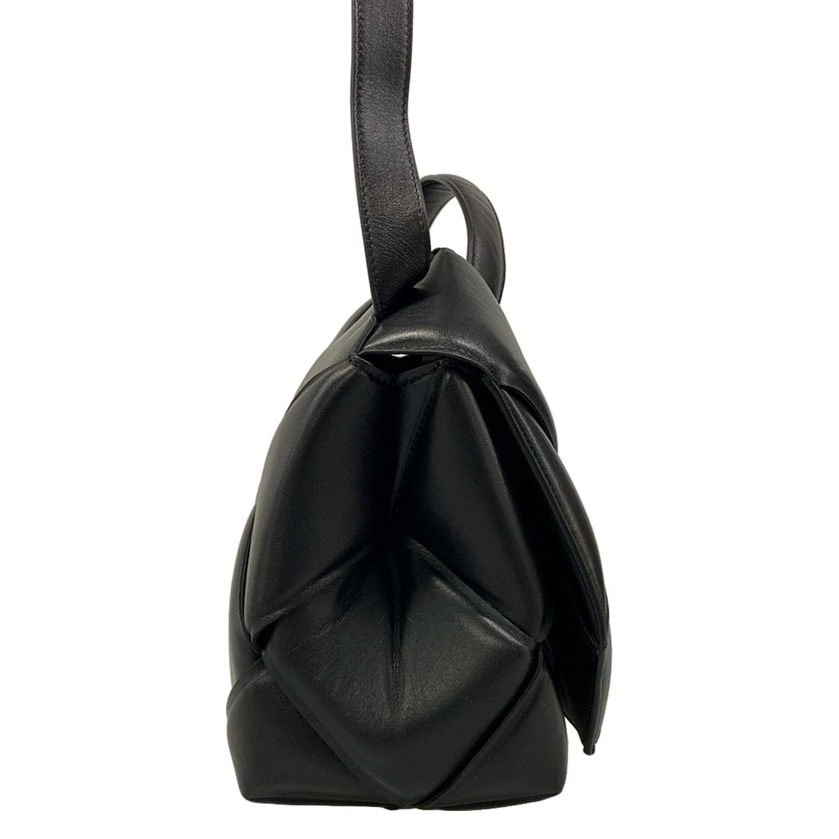 Bottega Veneta Shoulder Bag Maxi Intrecciato Top Handle Black 2-Way Leather — view 2