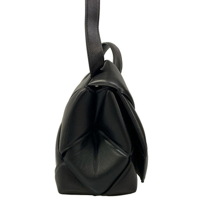 Bottega Veneta Shoulder Bag Maxi Intrecciato Top Handle Black 2-Way Leather — view 2