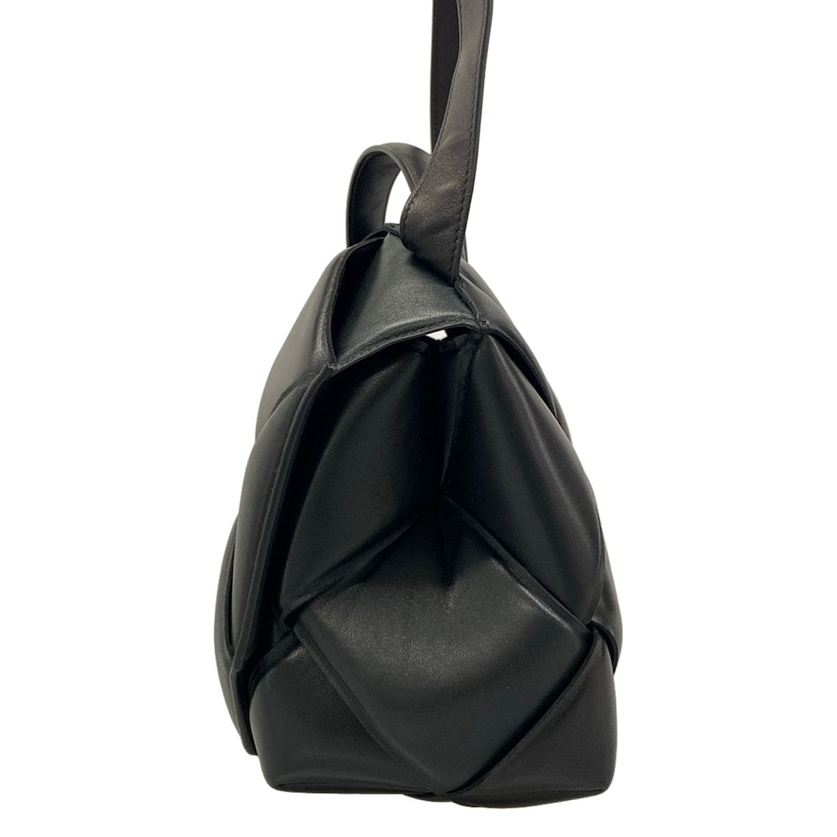 Bottega Veneta Shoulder Bag Maxi Intrecciato Top Handle Black 2-Way Leather — view 4