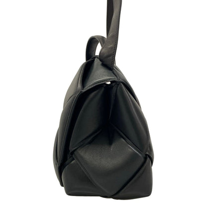 Bottega Veneta Shoulder Bag Maxi Intrecciato Top Handle Black 2-Way Leather — view 4