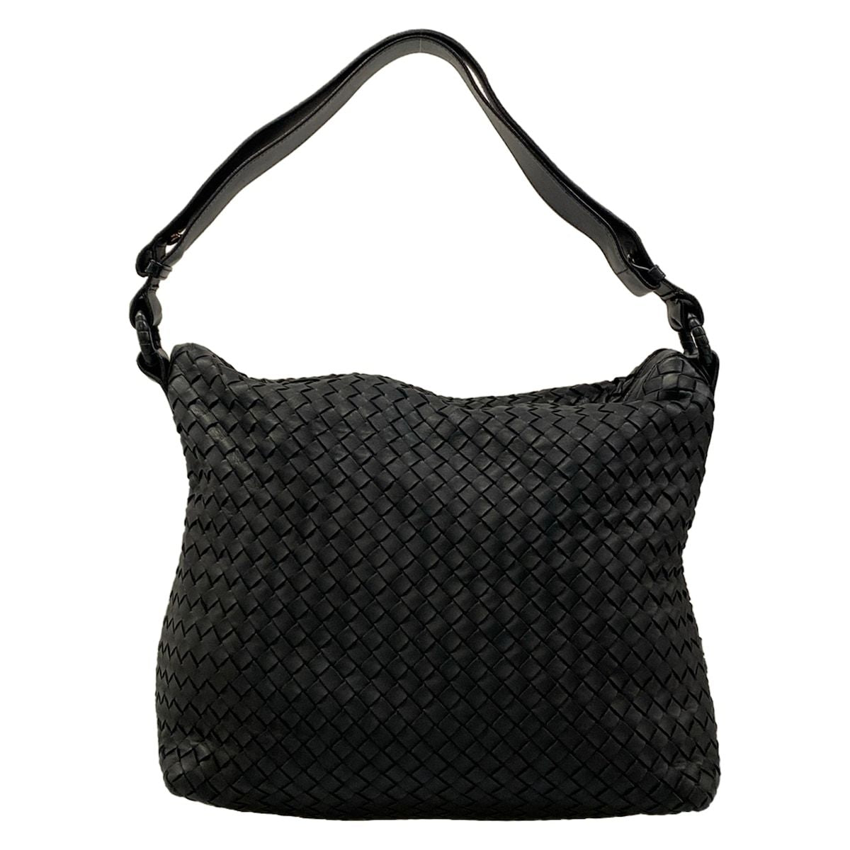 Bottega Veneta Shoulder Bag Intrecciato Black Leather