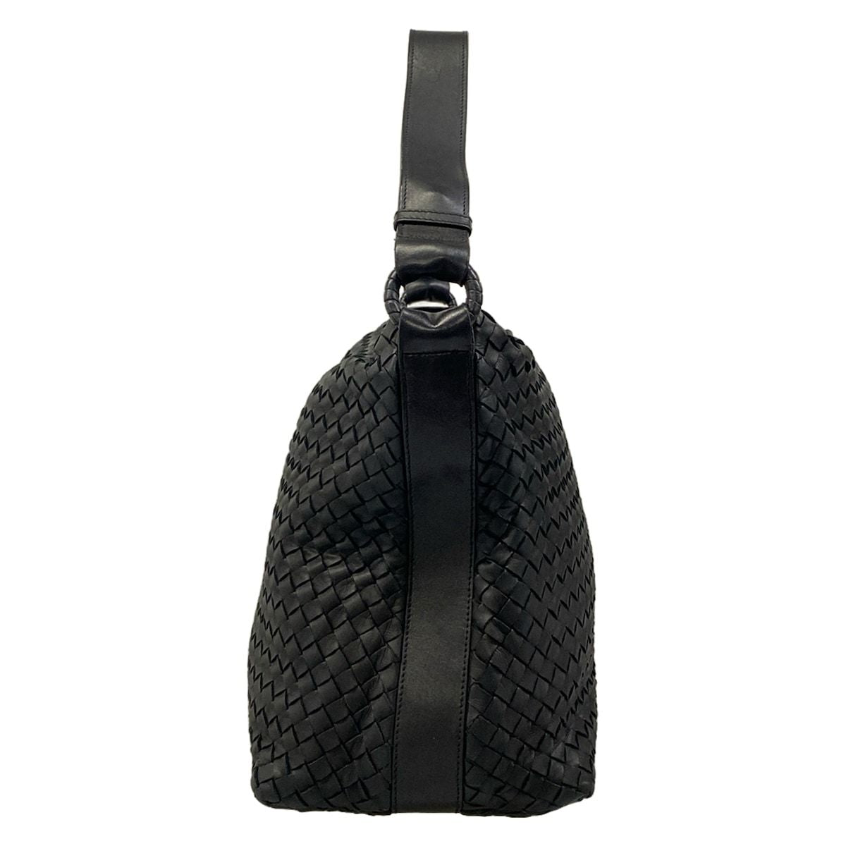Bottega Veneta Shoulder Bag Intrecciato Black Leather — view 4