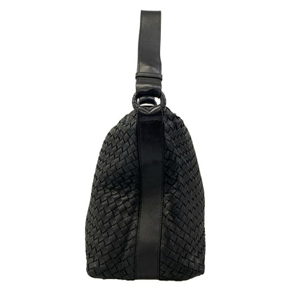 Bottega Veneta Shoulder Bag Intrecciato Black Leather — view 4