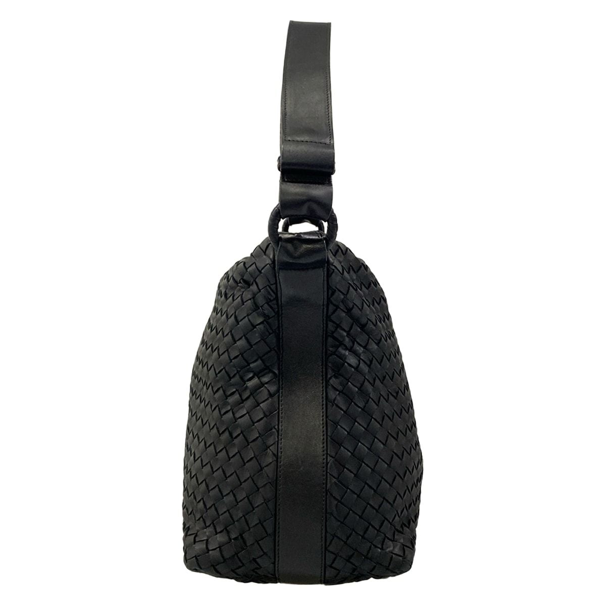 Bottega Veneta Shoulder Bag Intrecciato Black Leather — view 2