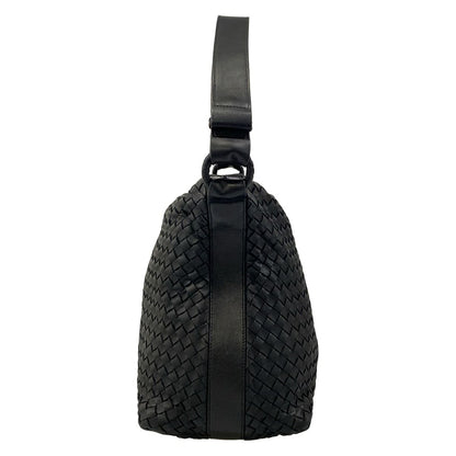 Bottega Veneta Shoulder Bag Intrecciato Black Leather — view 2