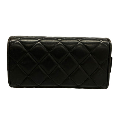 Chanel Vanity Bag Quilted Black Silver Lambskin — view 5