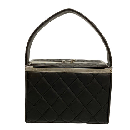 Chanel Vanity Bag Quilted Black Silver Lambskin — view 3